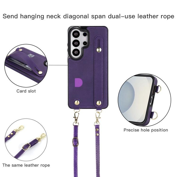 For Samsung Galaxy S26 Ultra 5G Cross-body Wristband Holder Square Phone Case