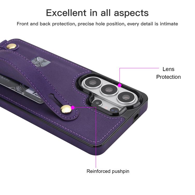 For Samsung Galaxy S26 Ultra 5G Cross-body Wristband Holder Square Phone Case