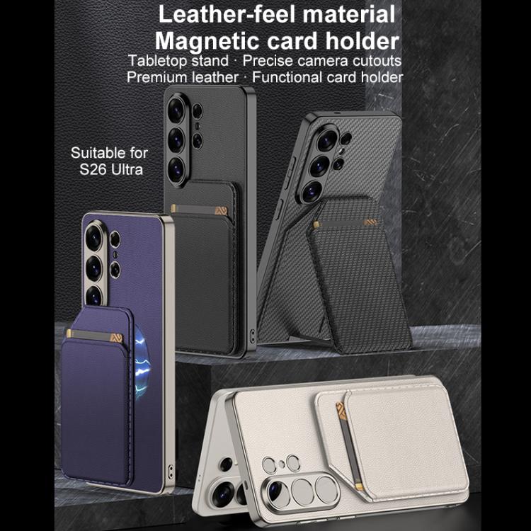 For Samsung Galaxy S26 Ultra 5G GKK Skin Feel Leather Magnetic Card Bag Holder Split Phone Case