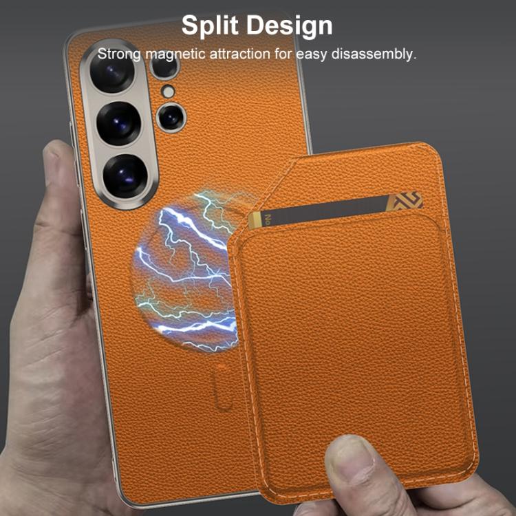 For Samsung Galaxy S26 Ultra 5G GKK Skin Feel Leather Magnetic Card Bag Holder Split Phone Case