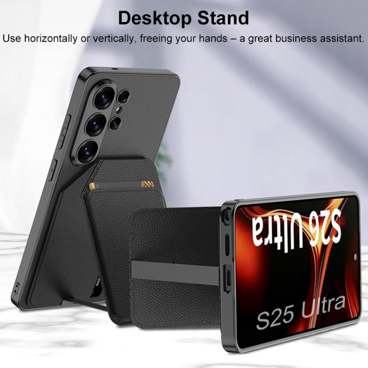 For Samsung Galaxy S26 Ultra 5G GKK Skin Feel Leather Magnetic Card Bag Holder Split Phone Case