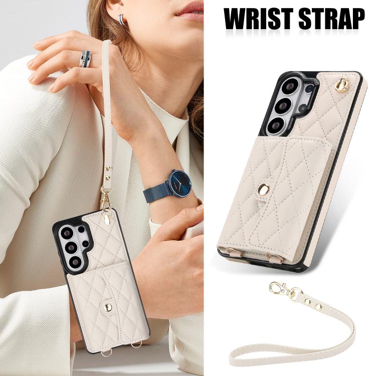 For Samsung Galaxy S26 Ultra 5G Crossbody Rhombic Horizontal Wallet Leather Phone Case