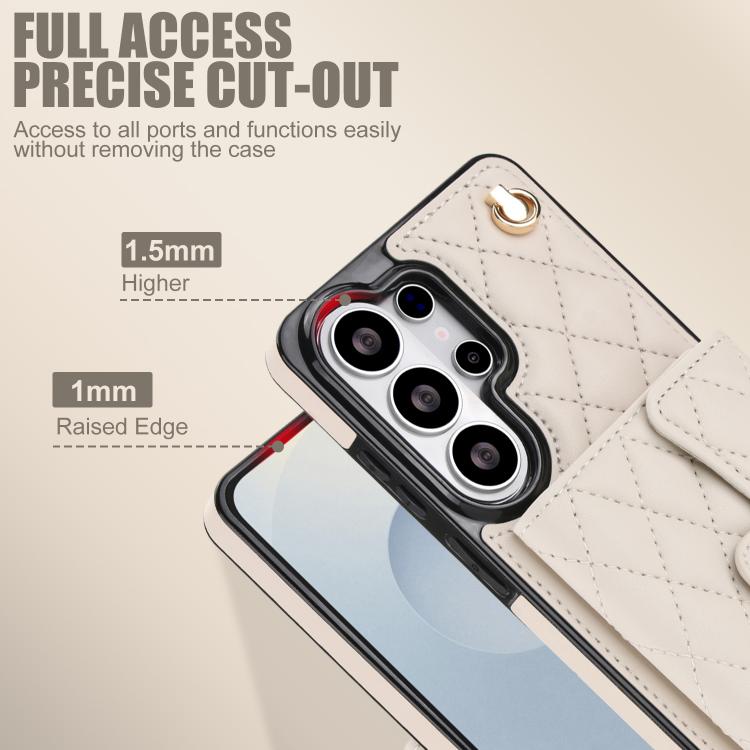 For Samsung Galaxy S26 Ultra 5G Crossbody Rhombic Horizontal Wallet Leather Phone Case