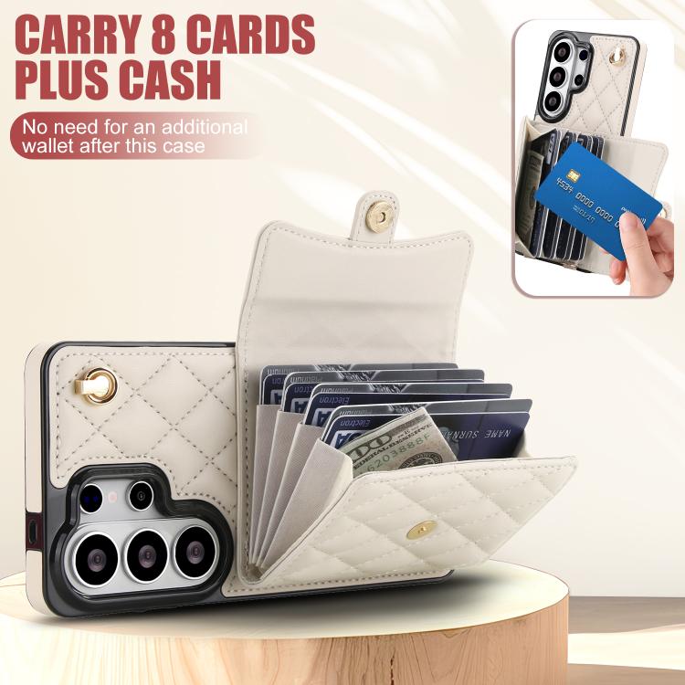 For Samsung Galaxy S26 Ultra 5G Crossbody Rhombic Horizontal Wallet Leather Phone Case
