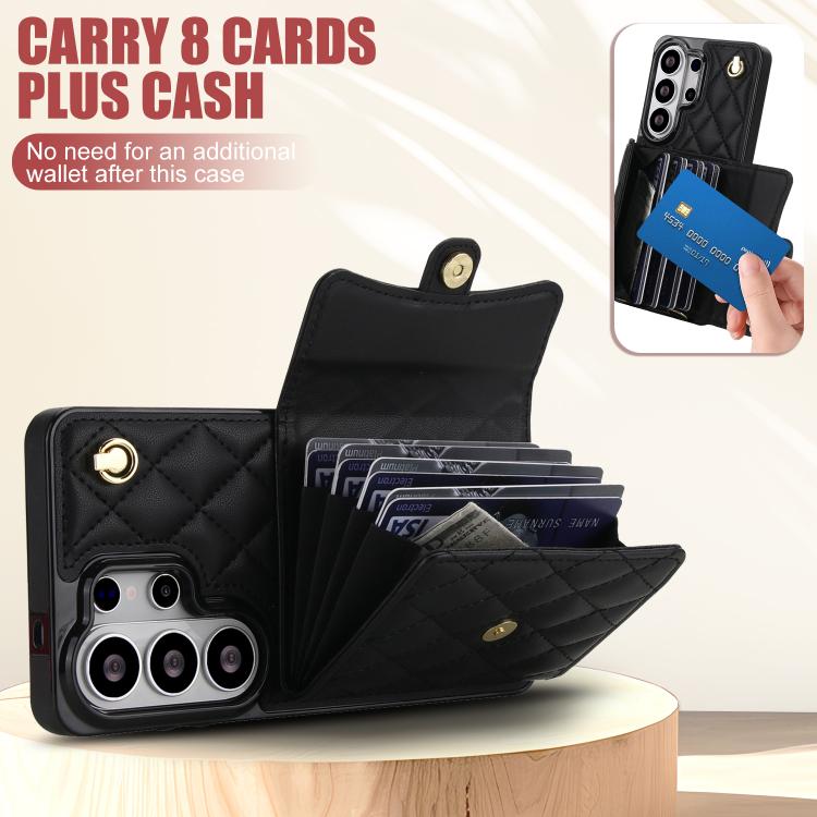 For Samsung Galaxy S26 Ultra 5G Crossbody Rhombic Horizontal Wallet Leather Phone Case