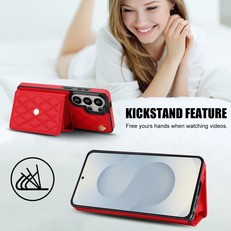 For Samsung Galaxy S26 Ultra 5G Crossbody Rhombic Horizontal Wallet Leather Phone Case