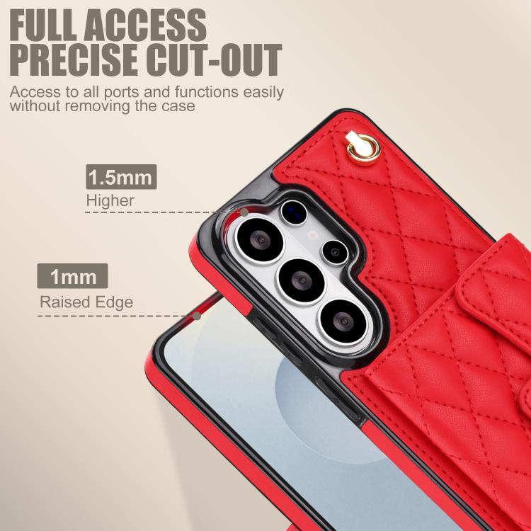 For Samsung Galaxy S26 Ultra 5G Crossbody Rhombic Horizontal Wallet Leather Phone Case