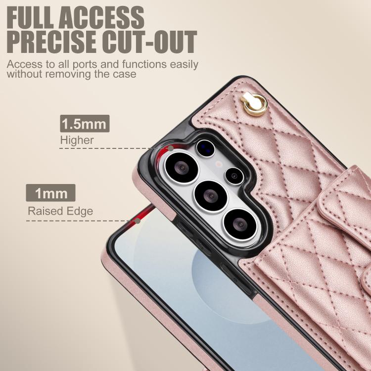 For Samsung Galaxy S26 Ultra 5G Crossbody Rhombic Horizontal Wallet Leather Phone Case