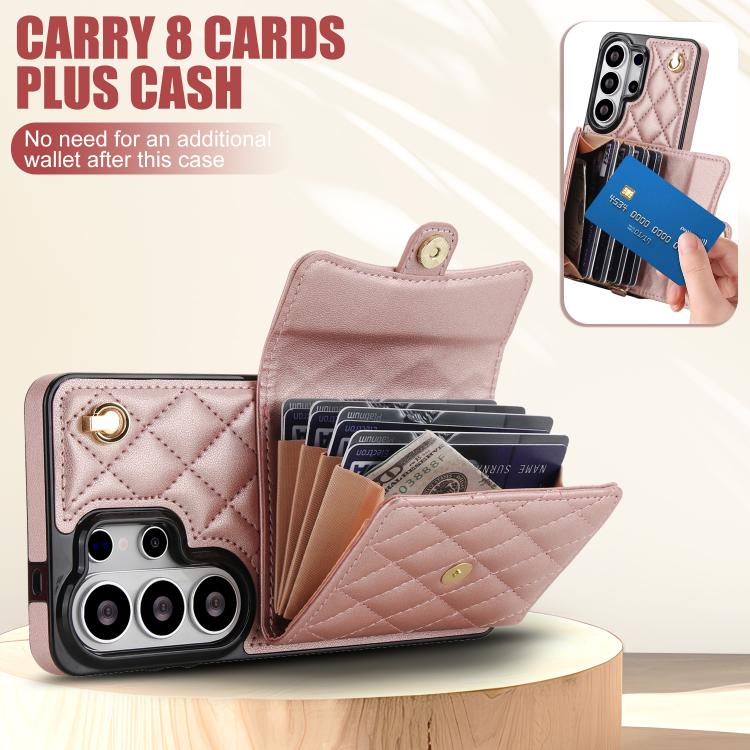 For Samsung Galaxy S26 Ultra 5G Crossbody Rhombic Horizontal Wallet Leather Phone Case