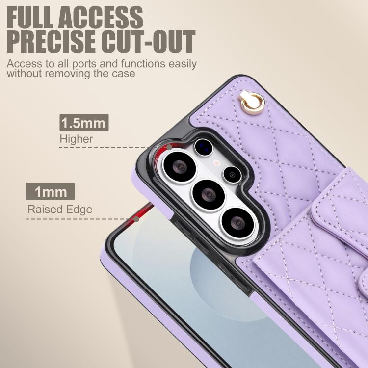 For Samsung Galaxy S26 Ultra 5G Crossbody Rhombic Horizontal Wallet Leather Phone Case