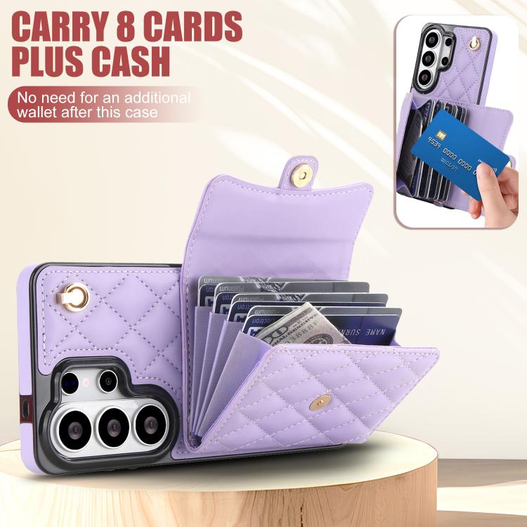 For Samsung Galaxy S26 Ultra 5G Crossbody Rhombic Horizontal Wallet Leather Phone Case