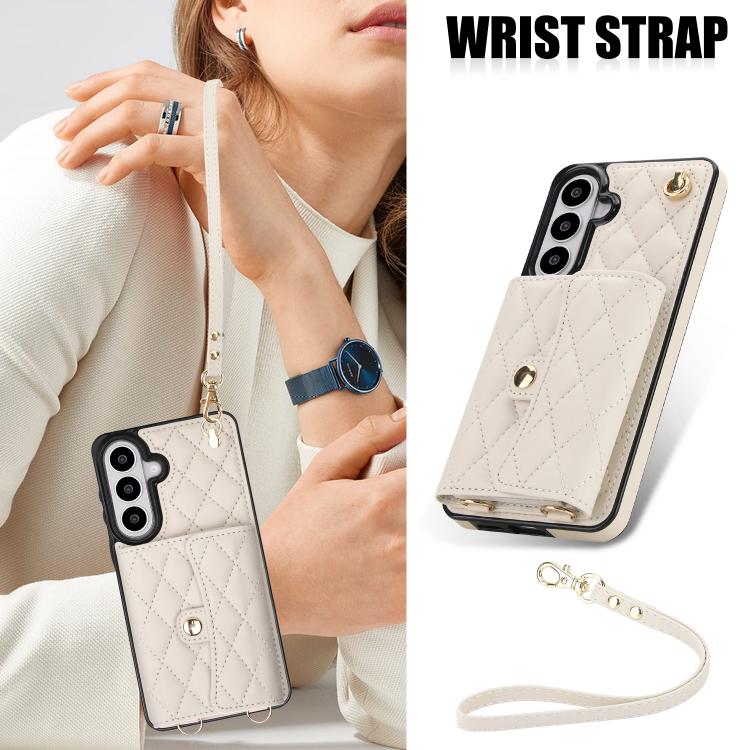 For Samsung Galaxy S26 5G Crossbody Rhombic Horizontal Wallet Leather Phone Case
