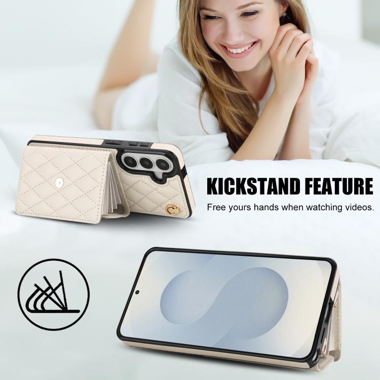 For Samsung Galaxy S26 5G Crossbody Rhombic Horizontal Wallet Leather Phone Case