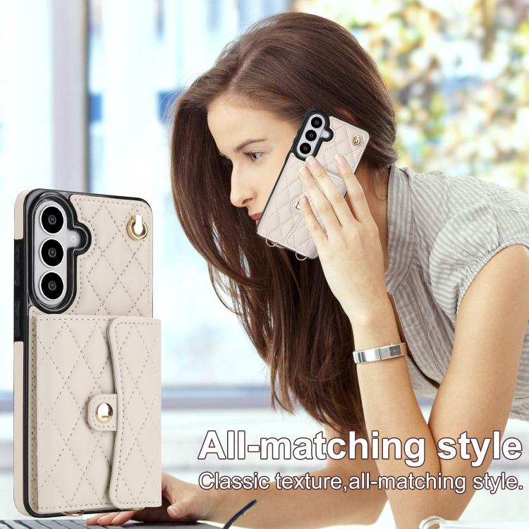 For Samsung Galaxy S26 5G Crossbody Rhombic Horizontal Wallet Leather Phone Case