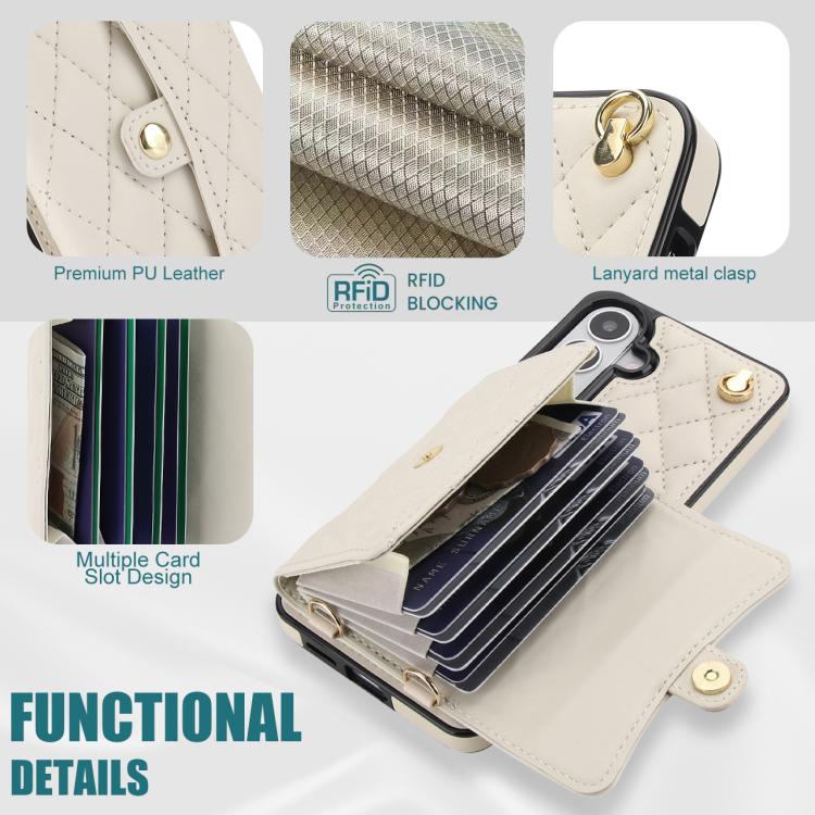 For Samsung Galaxy S26 5G Crossbody Rhombic Horizontal Wallet Leather Phone Case