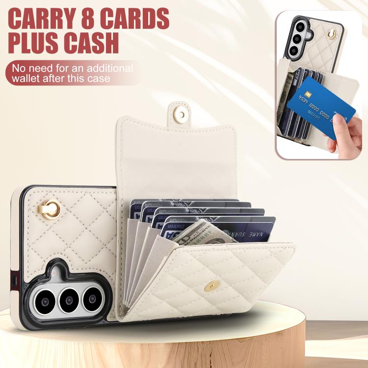 For Samsung Galaxy S26 5G Crossbody Rhombic Horizontal Wallet Leather Phone Case