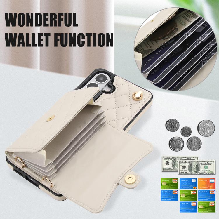For Samsung Galaxy S26 5G Crossbody Rhombic Horizontal Wallet Leather Phone Case