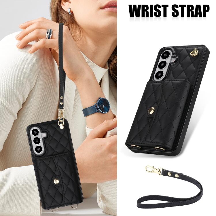 For Samsung Galaxy S26 5G Crossbody Rhombic Horizontal Wallet Leather Phone Case
