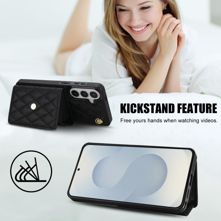 For Samsung Galaxy S26 5G Crossbody Rhombic Horizontal Wallet Leather Phone Case