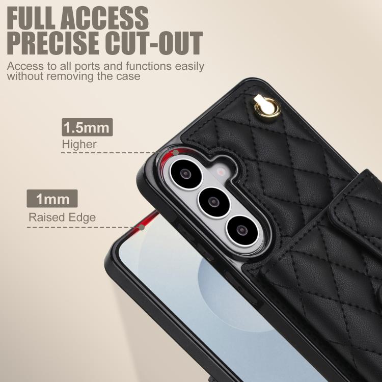 For Samsung Galaxy S26 5G Crossbody Rhombic Horizontal Wallet Leather Phone Case