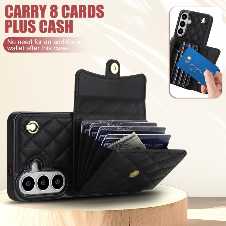 For Samsung Galaxy S26 5G Crossbody Rhombic Horizontal Wallet Leather Phone Case