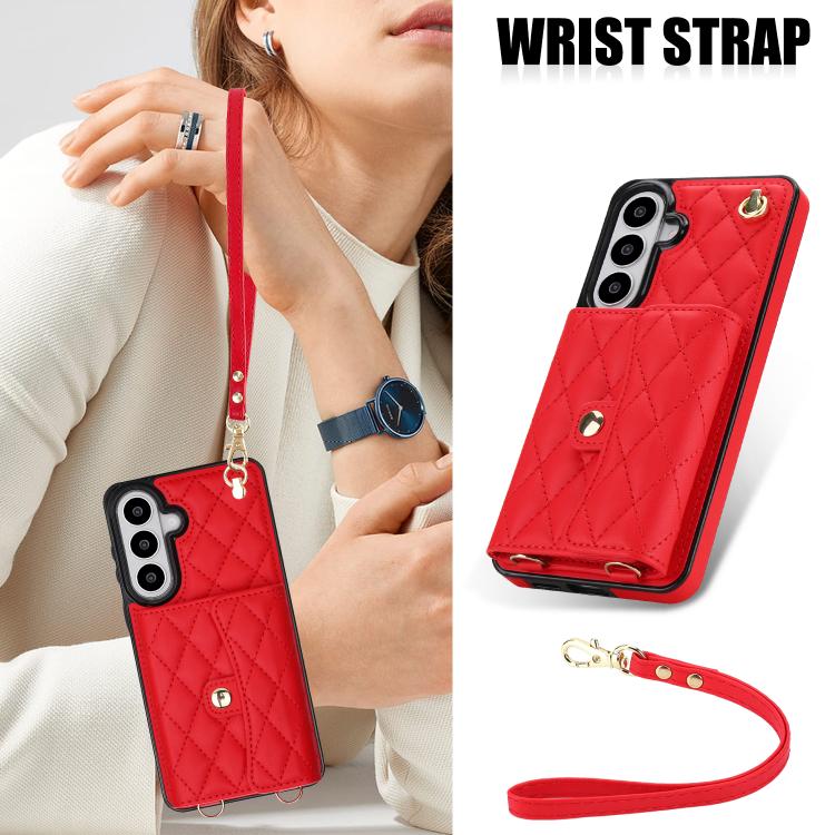 For Samsung Galaxy S26 5G Crossbody Rhombic Horizontal Wallet Leather Phone Case