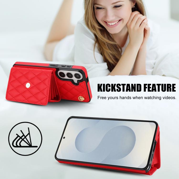 For Samsung Galaxy S26 5G Crossbody Rhombic Horizontal Wallet Leather Phone Case