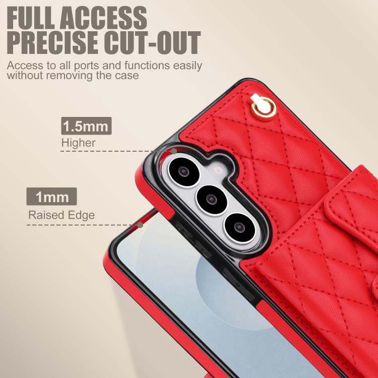 For Samsung Galaxy S26 5G Crossbody Rhombic Horizontal Wallet Leather Phone Case