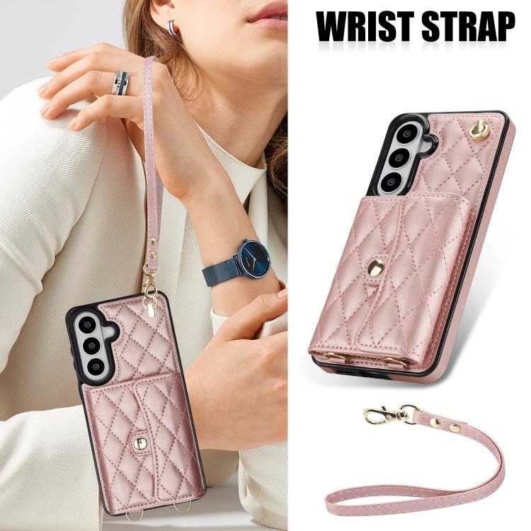 For Samsung Galaxy S26 5G Crossbody Rhombic Horizontal Wallet Leather Phone Case