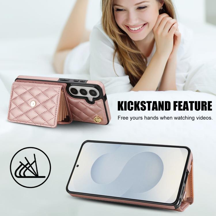 For Samsung Galaxy S26 5G Crossbody Rhombic Horizontal Wallet Leather Phone Case
