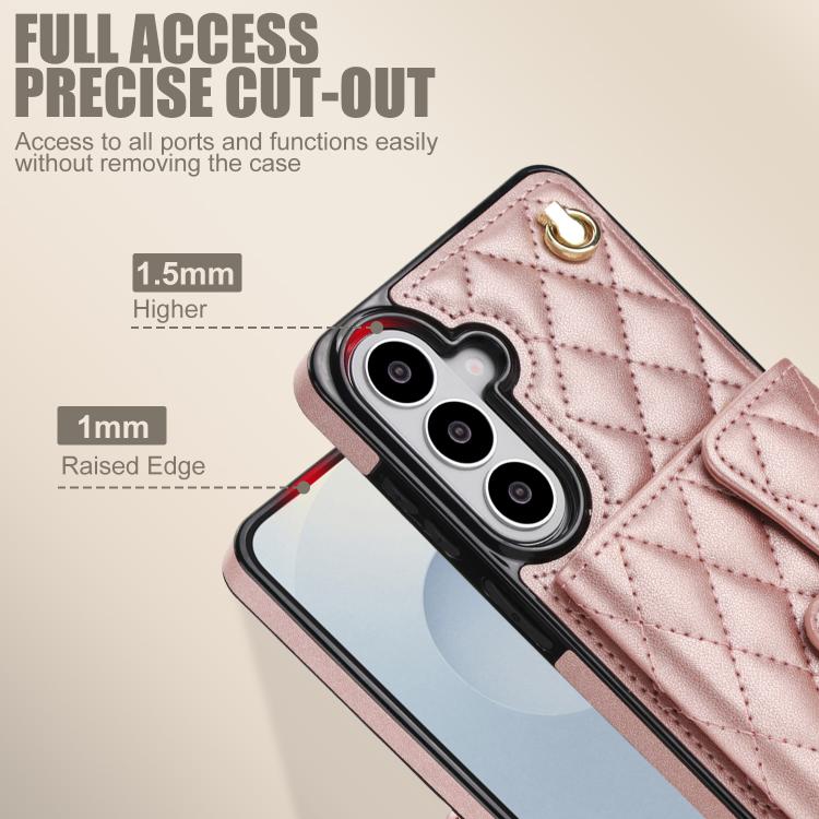 For Samsung Galaxy S26 5G Crossbody Rhombic Horizontal Wallet Leather Phone Case
