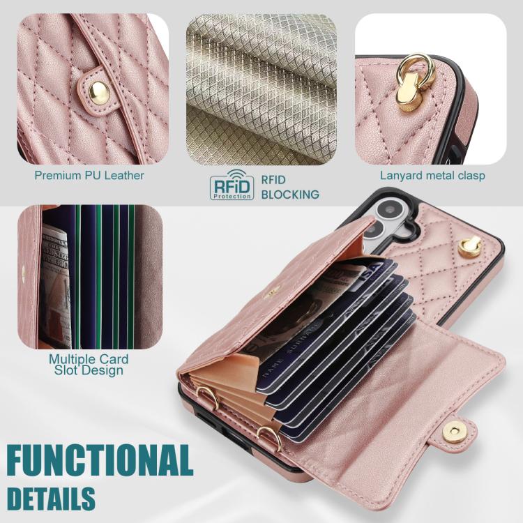 For Samsung Galaxy S26 5G Crossbody Rhombic Horizontal Wallet Leather Phone Case