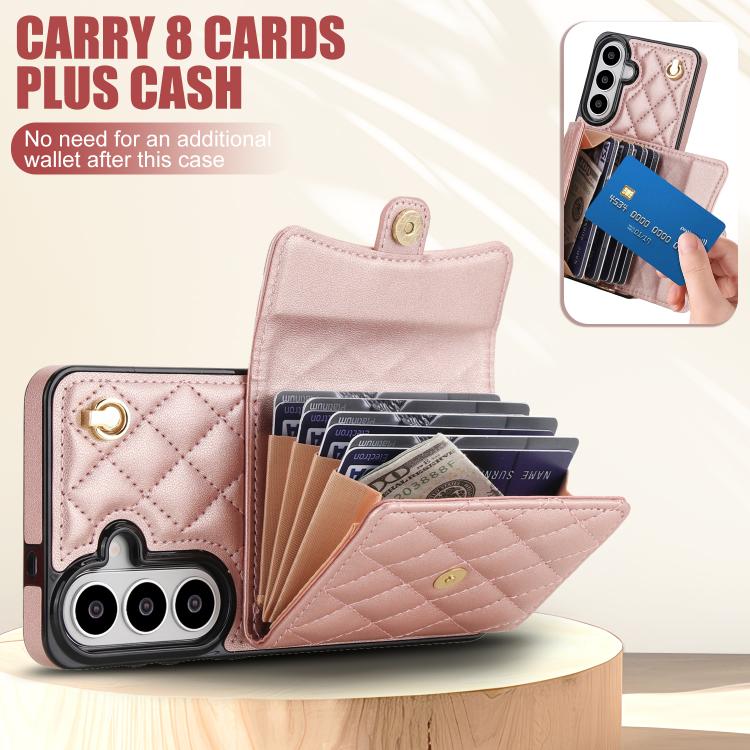 For Samsung Galaxy S26 5G Crossbody Rhombic Horizontal Wallet Leather Phone Case