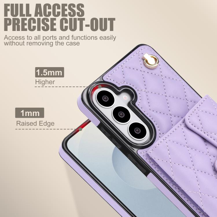 For Samsung Galaxy S26 5G Crossbody Rhombic Horizontal Wallet Leather Phone Case