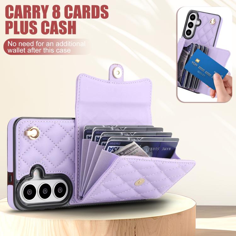 For Samsung Galaxy S26 5G Crossbody Rhombic Horizontal Wallet Leather Phone Case