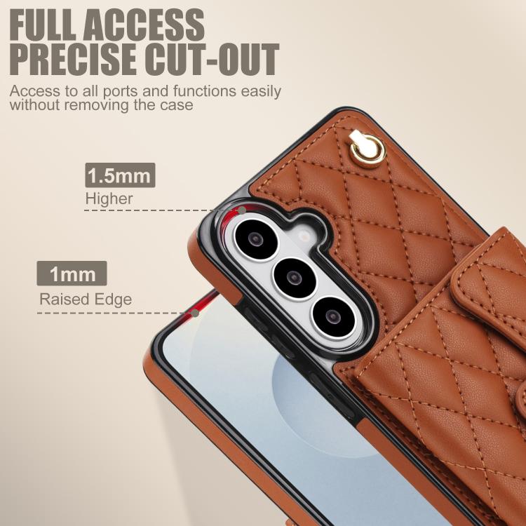 For Samsung Galaxy S26 5G Crossbody Rhombic Horizontal Wallet Leather Phone Case