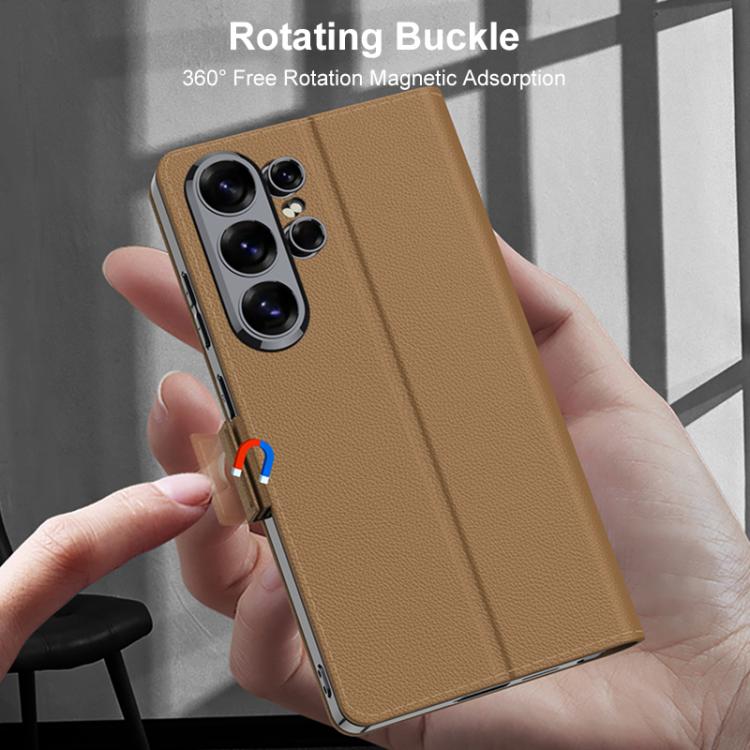 For Samsung Galaxy S26 Ultra 5G GKK Electroplated Leather Flip Phone Case