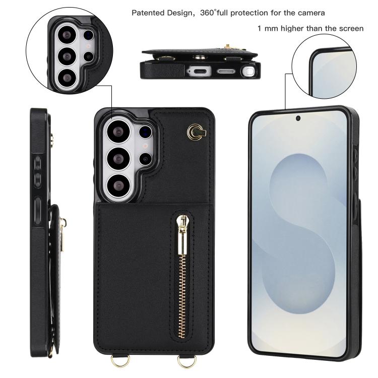 For Samsung Galaxy S26 Ultra 5G Cross-body Zipper Square Phone Case with Holder