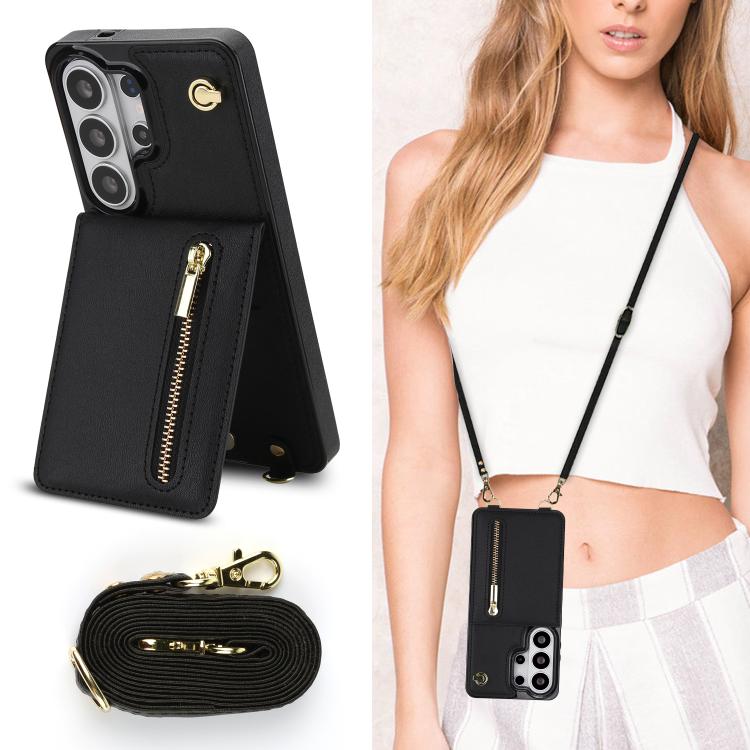 For Samsung Galaxy S26 Ultra 5G Cross-body Zipper Square Phone Case with Holder