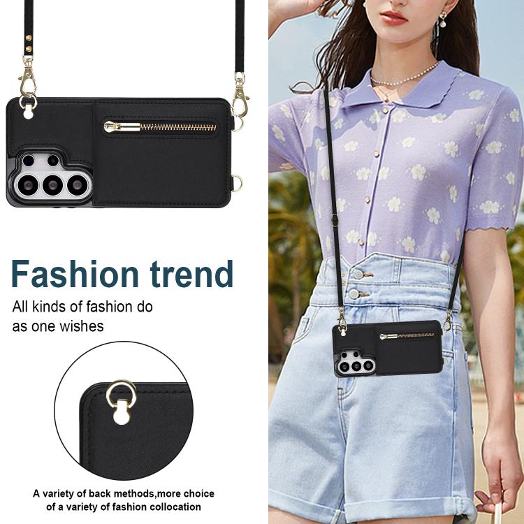 For Samsung Galaxy S26 Ultra 5G Cross-body Zipper Square Phone Case with Holder