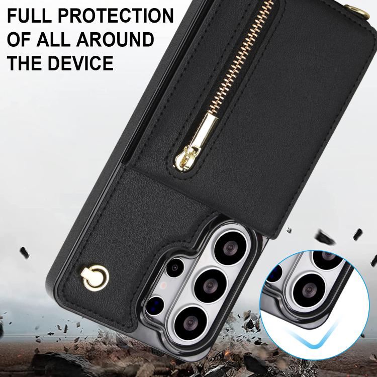 For Samsung Galaxy S26 Ultra 5G Cross-body Zipper Square Phone Case with Holder
