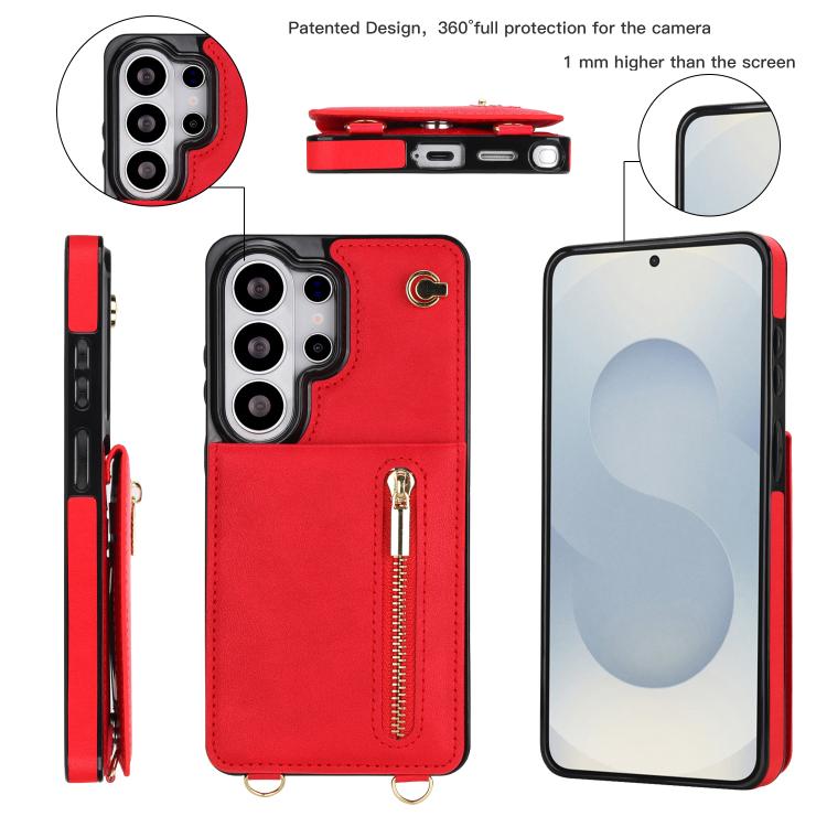 For Samsung Galaxy S26 Ultra 5G Cross-body Zipper Square Phone Case with Holder
