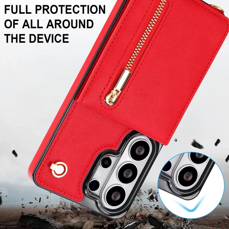 For Samsung Galaxy S26 Ultra 5G Cross-body Zipper Square Phone Case with Holder