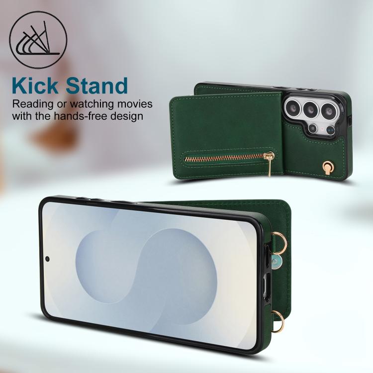 For Samsung Galaxy S26 Ultra 5G Cross-body Zipper Square Phone Case with Holder