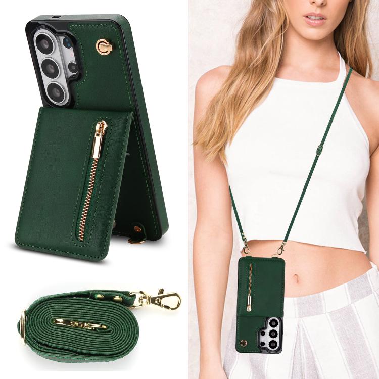 For Samsung Galaxy S26 Ultra 5G Cross-body Zipper Square Phone Case with Holder