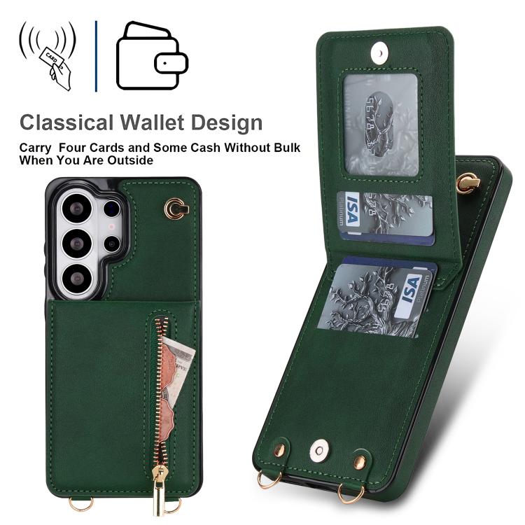 For Samsung Galaxy S26 Ultra 5G Cross-body Zipper Square Phone Case with Holder