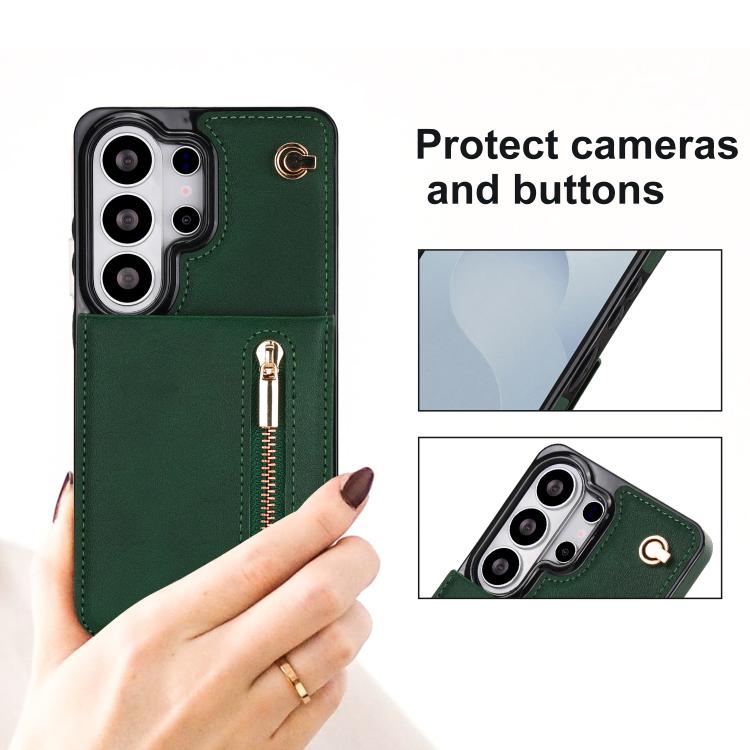 For Samsung Galaxy S26 Ultra 5G Cross-body Zipper Square Phone Case with Holder