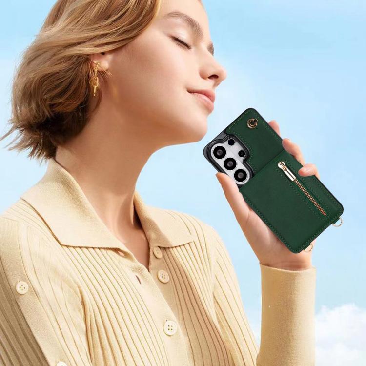 For Samsung Galaxy S26 Ultra 5G Cross-body Zipper Square Phone Case with Holder