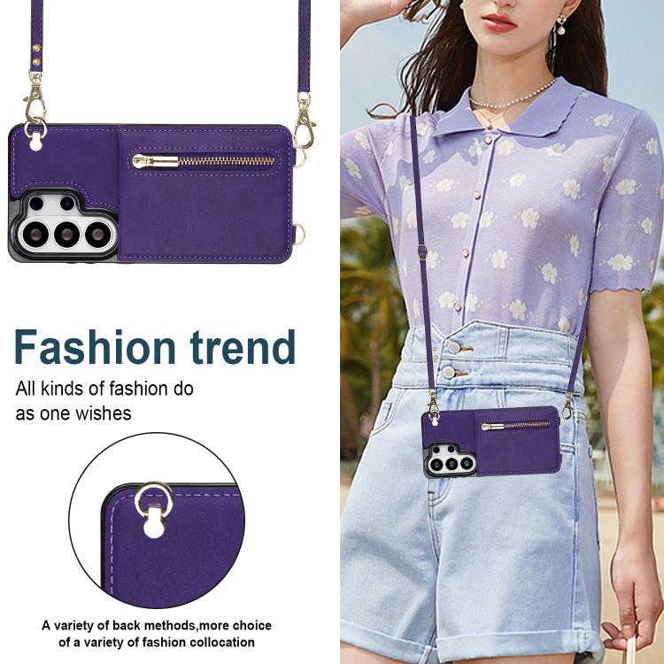For Samsung Galaxy S26 Ultra 5G Cross-body Zipper Square Phone Case with Holder