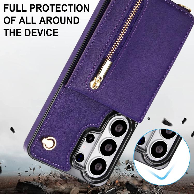 For Samsung Galaxy S26 Ultra 5G Cross-body Zipper Square Phone Case with Holder